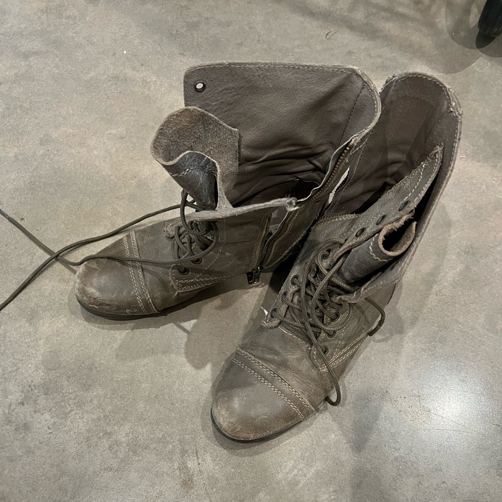Grey Steve Madden “riding” boots